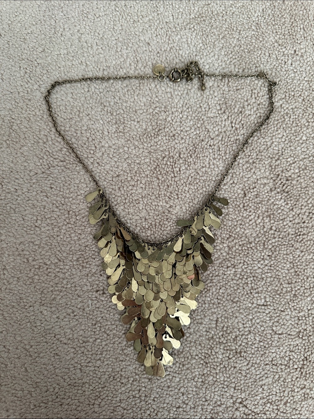 Vintage Abercrombie & Fitch Gold Teardrop Sequin Necklace - Women Jewelry